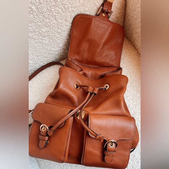 MK leather backpack. Pretty tan color. - Picture 3 of 4